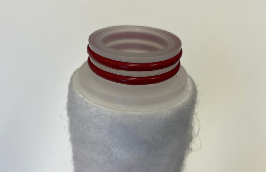Cartridge filter with wool finish